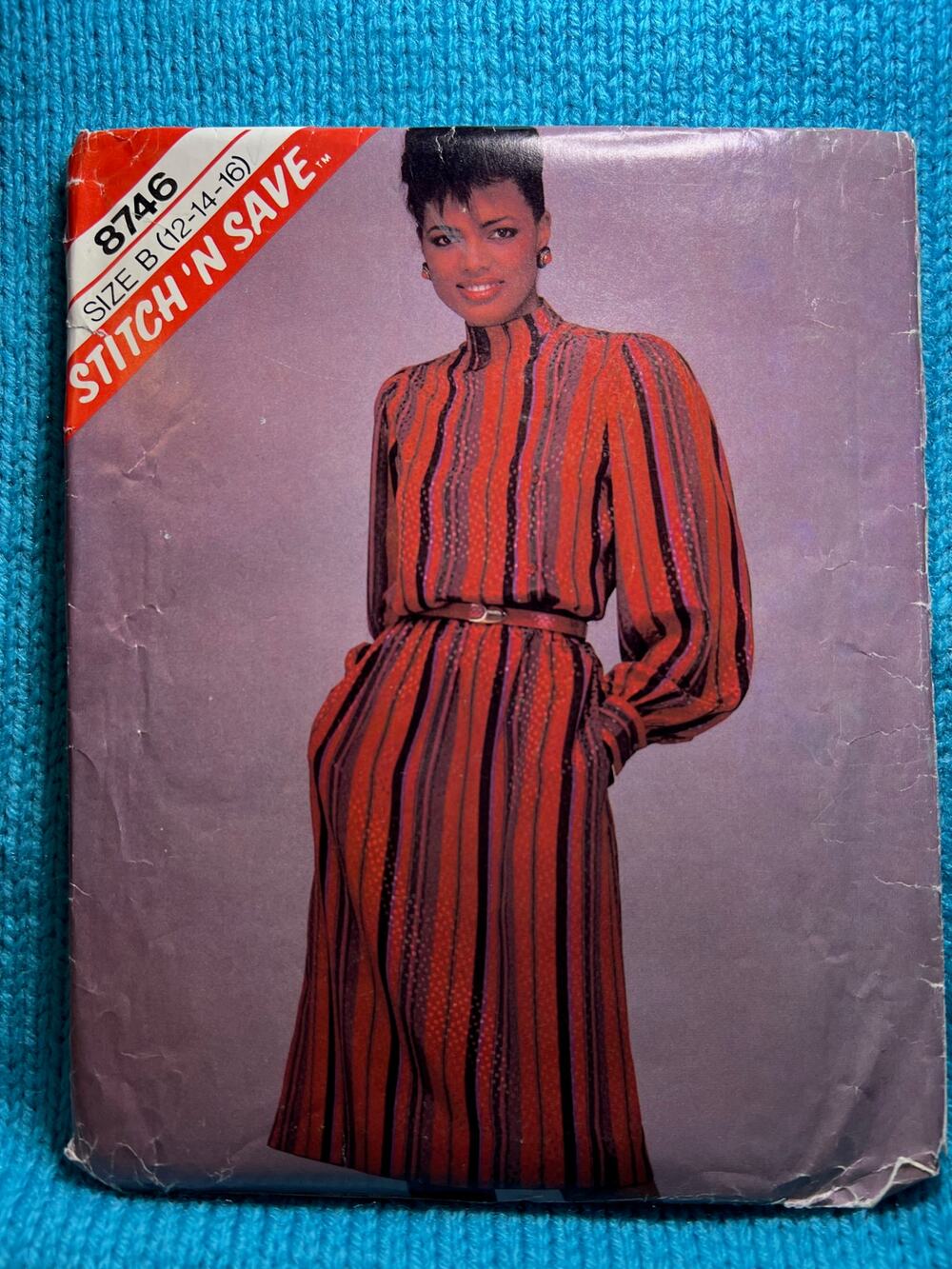 McCalls 8746 Sewing pattern high neck blouse A line skirt 1980s Size 12 14 16